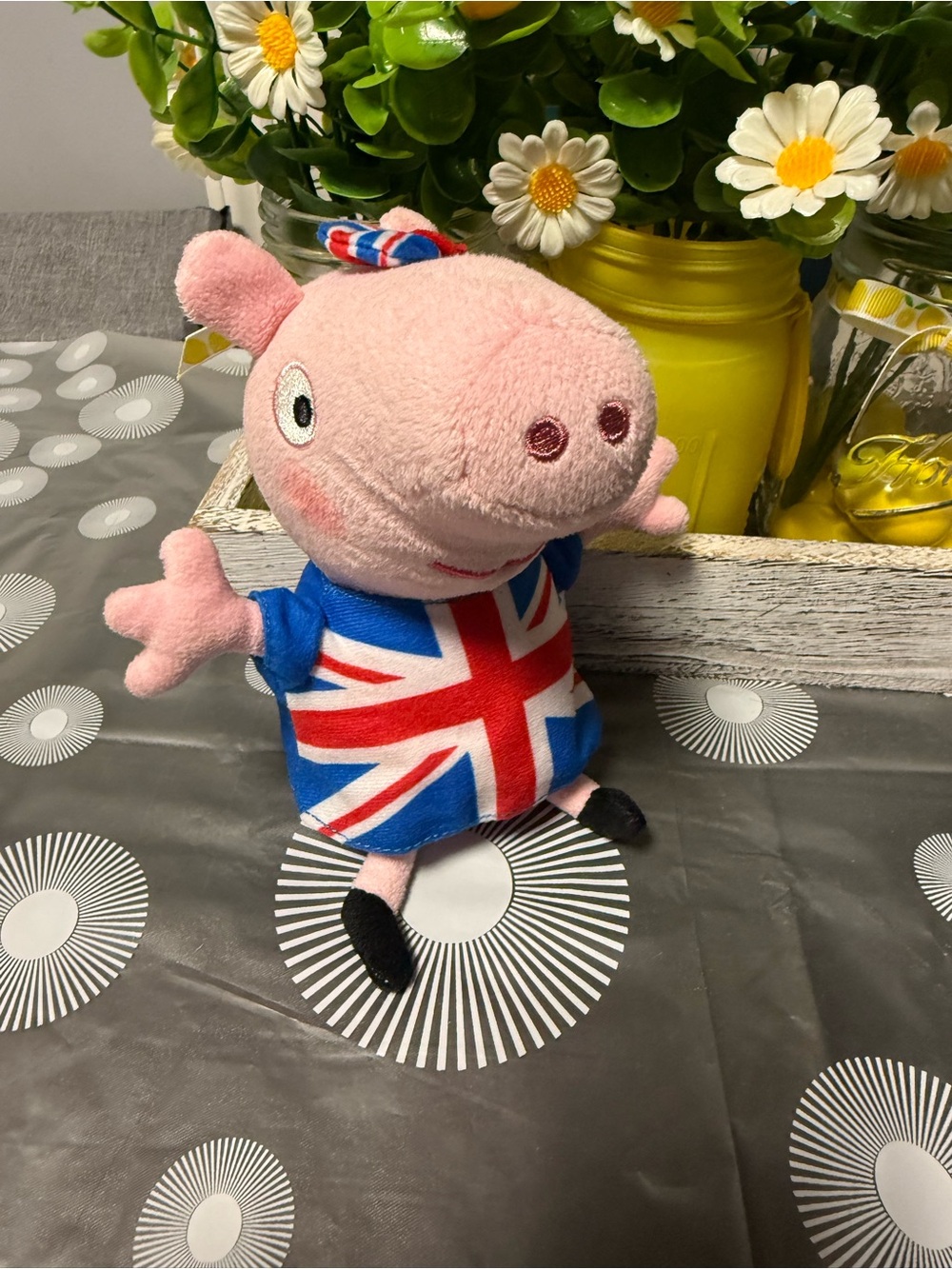 Exclusive Rare!! Ty Beanie Baby Union Jack Peppa Pig Plush